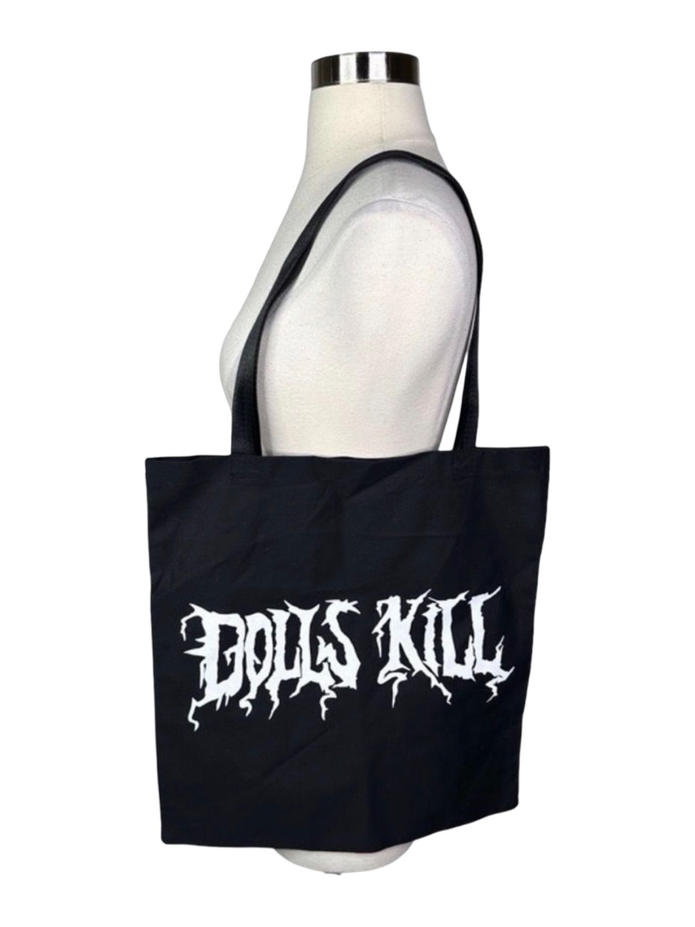Dolls Kill Black Logo Tote Bag - 15” x 15”
